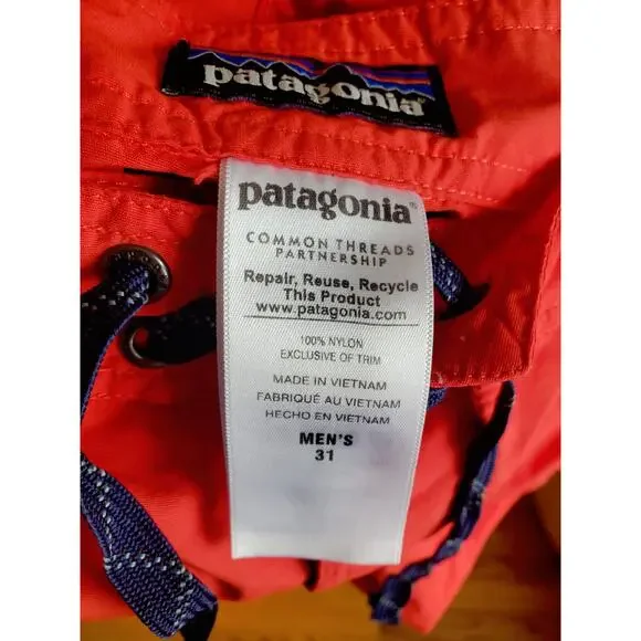 Patagonia Nylon Board Shorts in Red Size 31 - Picture 11 of 11